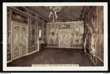 Postcard / CPA / New York / 2 scans / French Room / The Park Central / Lumitone / unused