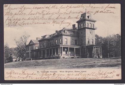 Vintage postcard USA Staten Island NY St Vincents Hospital Architecture View