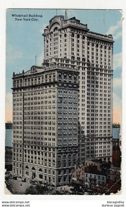 Whitehall Building, NYC old postcard posted posted 1920 to Germany b210526