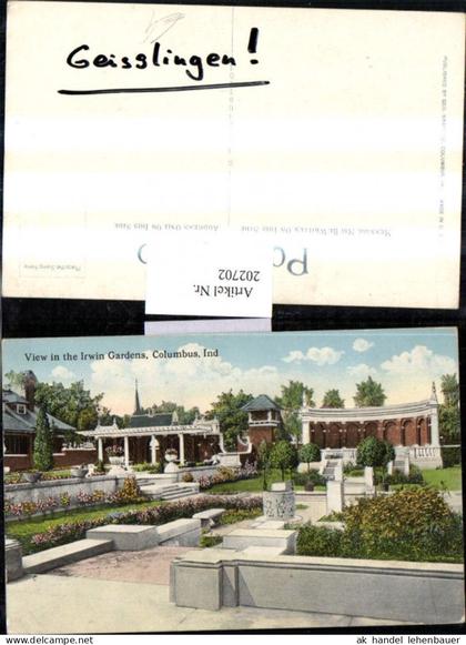 202702,Indiana Columbus View in the Irwin Gardens Garten