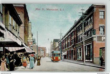 52228259 - Main Street Hauptstrasse Strassenbahn Schuhhandlung Woonsocket