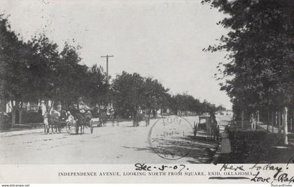 Independence Avenue Transport Enid Old Oklahoma USA Postcard