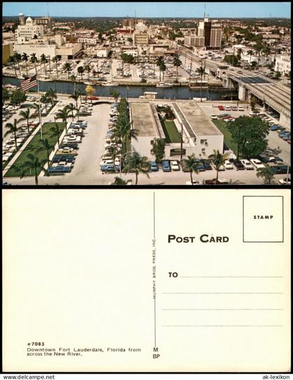 Postcard Fort Lauderdale Downtown Fort Lauderdale mit New River 1960