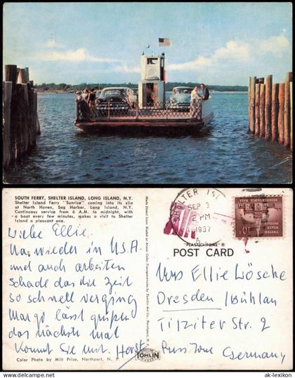 Postcard Long Island South Ferry Shelter Island 1957  USA