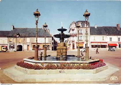 US30 postcard France Henrichemont Cher la fontaine monumentale 1972