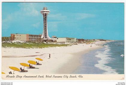 Miracle Strip Amusement Park, West Panama City Beach old postcard travelled 1969 b170720