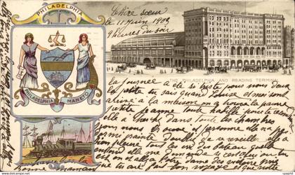 CPA Philadelphia (carte en relief) RaRe