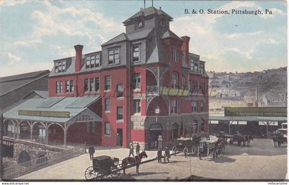 PENNSYLVANIA - Pittsburgh, B. & O. Station, Postcard 1915