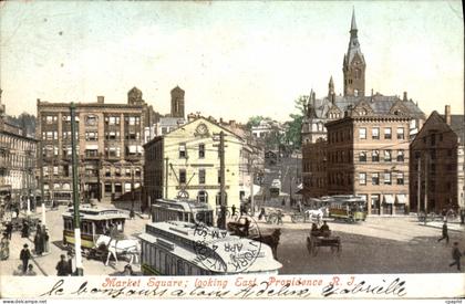 CPA Market Square Looking East Providence R I Tramway