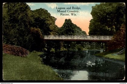 Racine - Lagoon And Bridge, Mound Cemetery