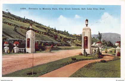 C158  Utah Salt Lake City Memory park City Creek Canyon  vintage postcard