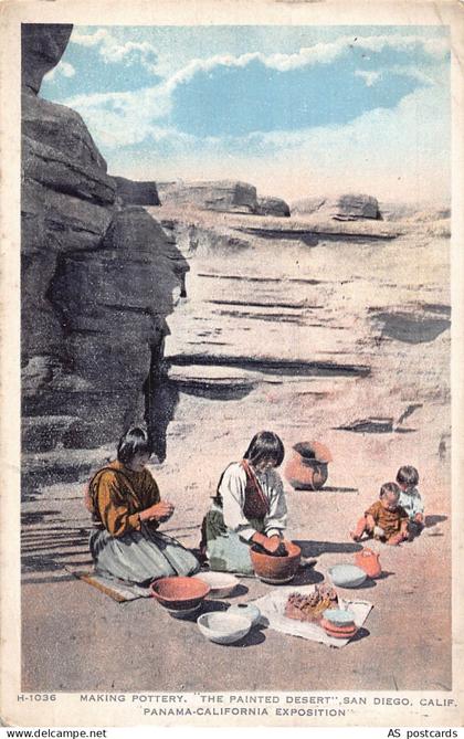 C127  California San Diego Making Pottery vintage postcard