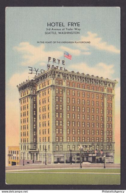 Postcard, United States, Seattle WA, Hotel Frye