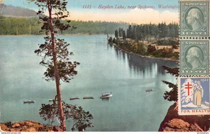 L137 US 1923 Hayden Lake, near Spokane, Washington Boats vintage postcard