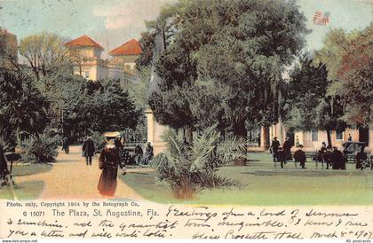 US 1907 Florida The Plaza St Augustine vintage postcard B954