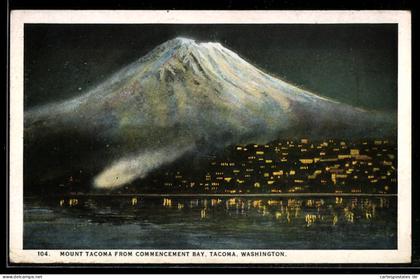 AK Tacoma, WA, Mount Tacoma from Commencement Bay
