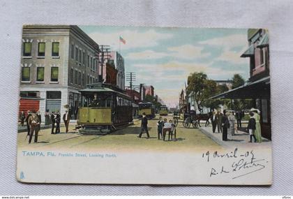 AA299, Cpa 1907, Tampa, Franklin street, looking north, USA, Etats Unis