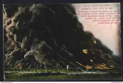 AK Humble, TX, Great Texas Oil Fire 1905, Erdölfeld