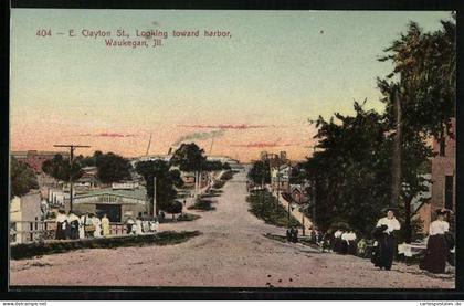 AK Waukegan, IL, E. Clayton St., looking toward harbor