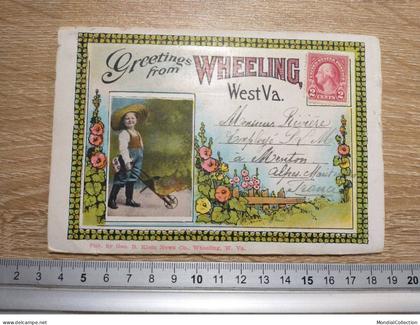 ETATS UNIS USA #FG62097 WHEELING WEST V. GREETINGS BRIDGEPORT HILL CARNET COMPLET 20 VUES