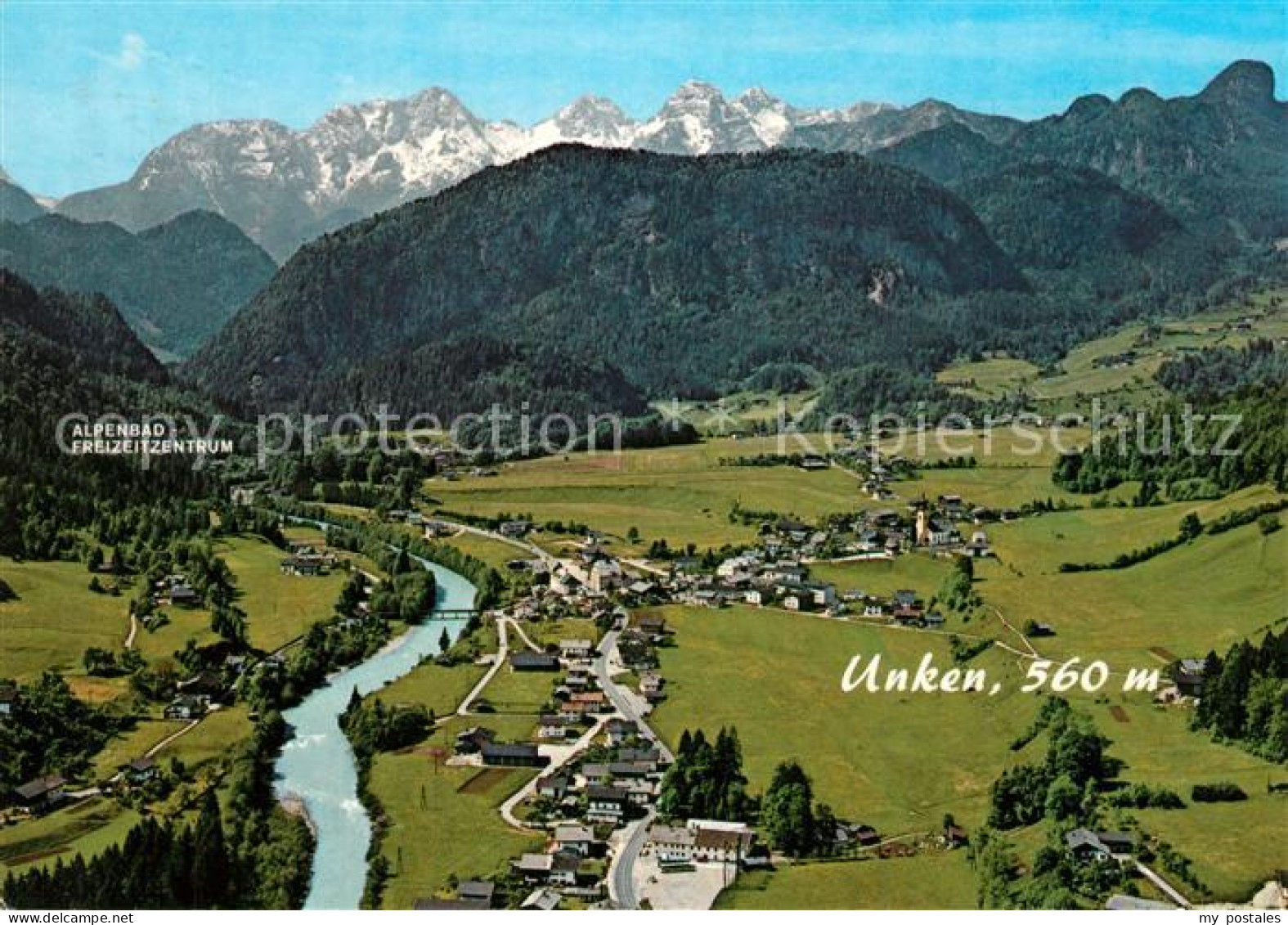 Unken Fliegeraufnahme mit Loferer Steinbergen
