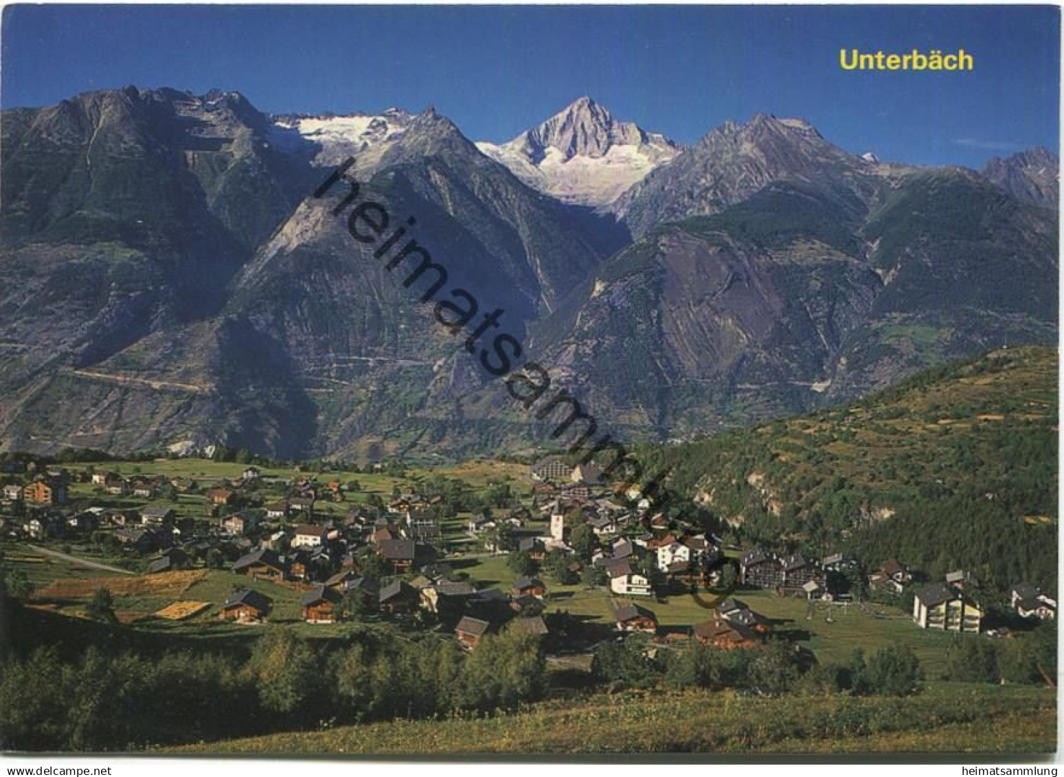 Unterbäch - Hohgleifen Wilerhorn Bietschhorn - AK Grossformat - Verlag Klopfenstein Adelboden gel. 1988