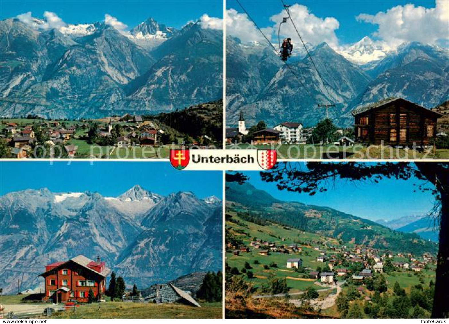 Unterbaech VS mit Bietschhorn Brandalp Sesselbahn Unterbaech