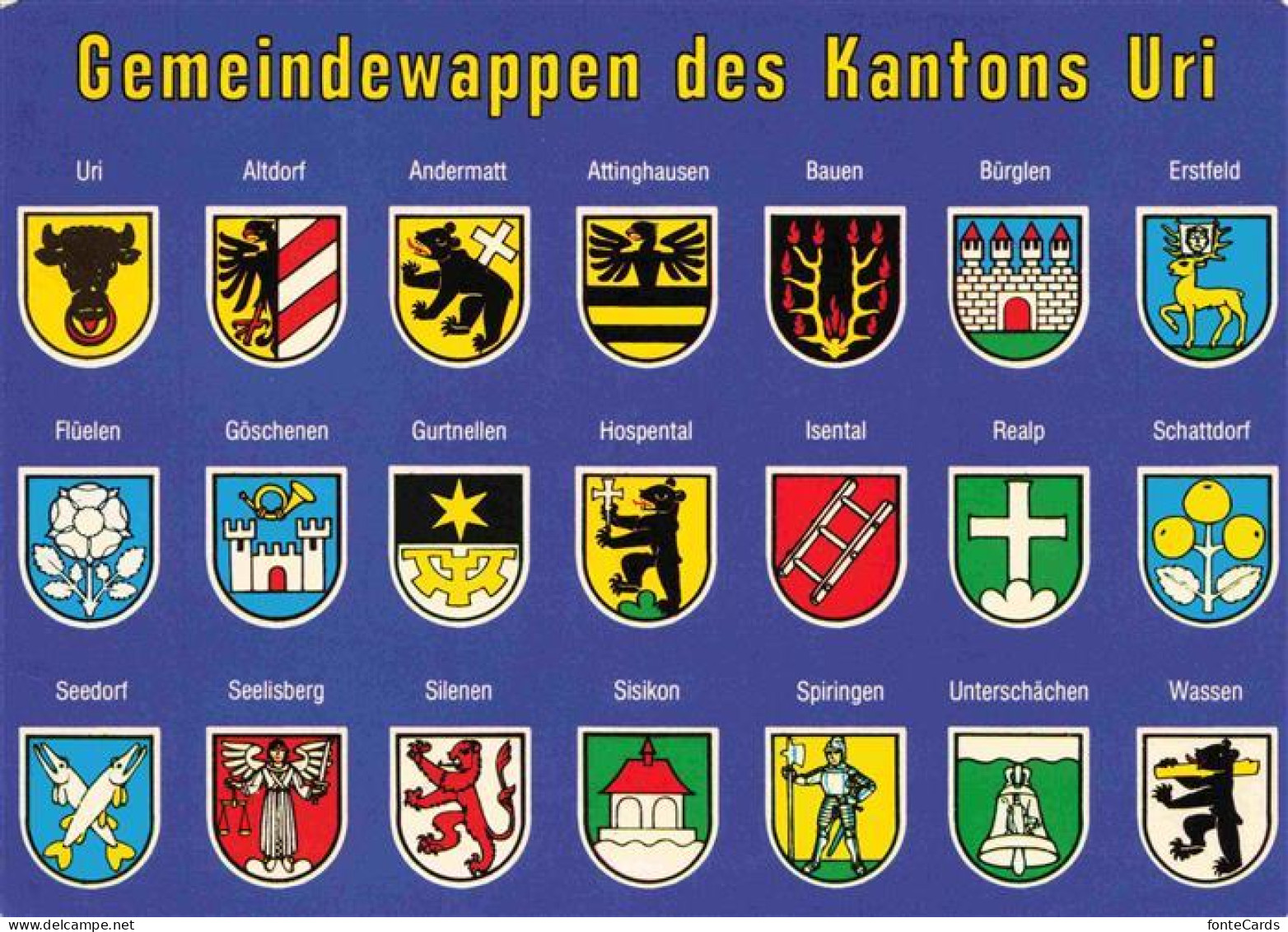 Uri Kanton UR Gemeindewappen des Kantons Uri