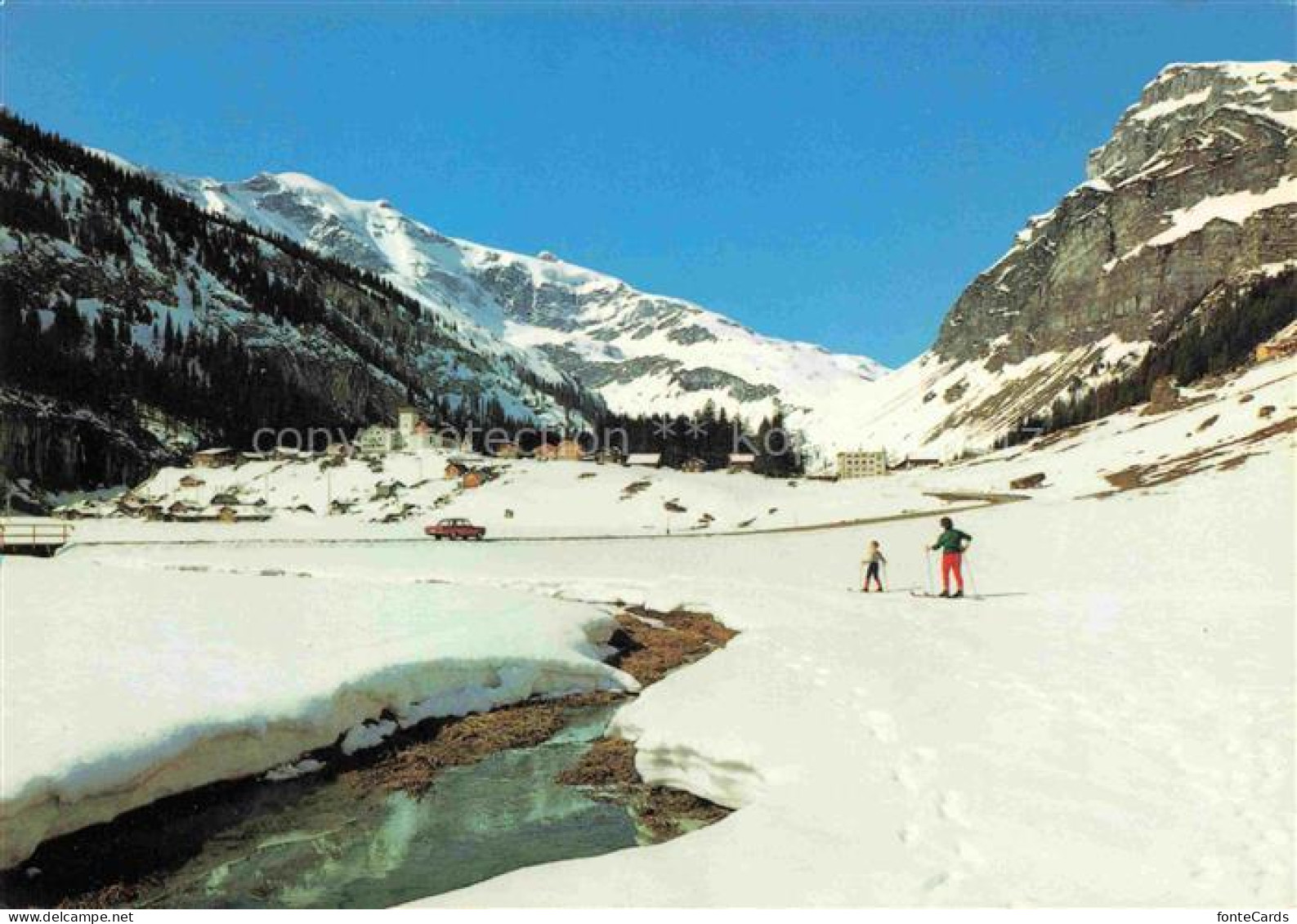 Urnerboden Spiringen UR Winterpanorama Ski-Wandergebiet Langlauf-Loipen