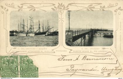CPA URUGUAY, PUERTO SOBRE EL RIO URUGUAY, Vintage Postcard (b22016)