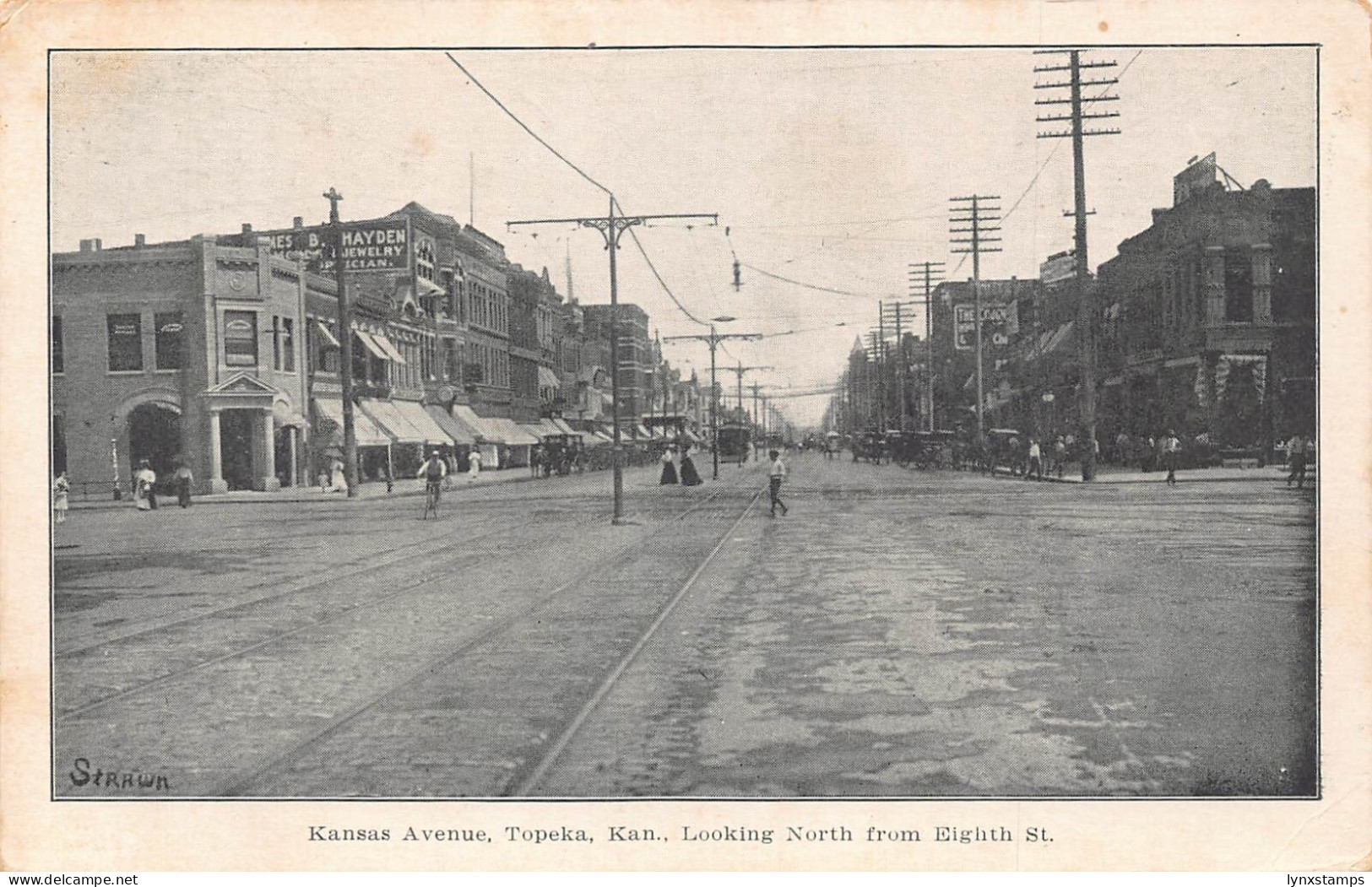 US 1908 Kansas Avenue Topeka Kansas North vintage postcard