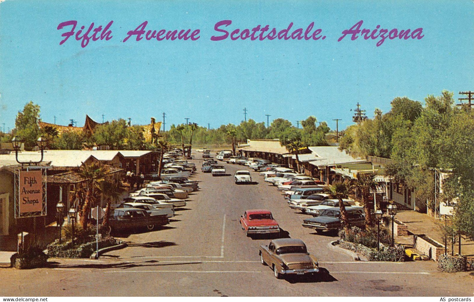 US 1964 Fifth Avenue Scottsdale Arizona Cars vintage postcard B951