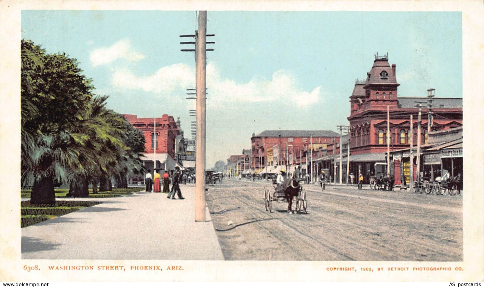 US Arizona Phoenix Washington Street vintage postcard B951