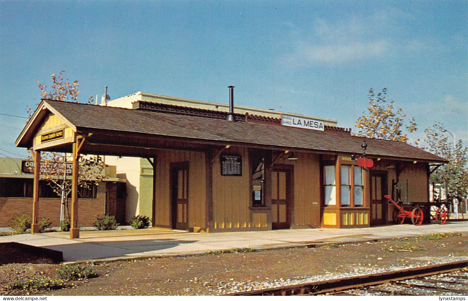US Californa The La Mesa Depot Train Station vintage postcard