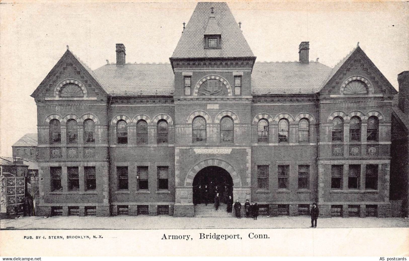 US Connecticut Bridgeport Armory vintage postcard B956