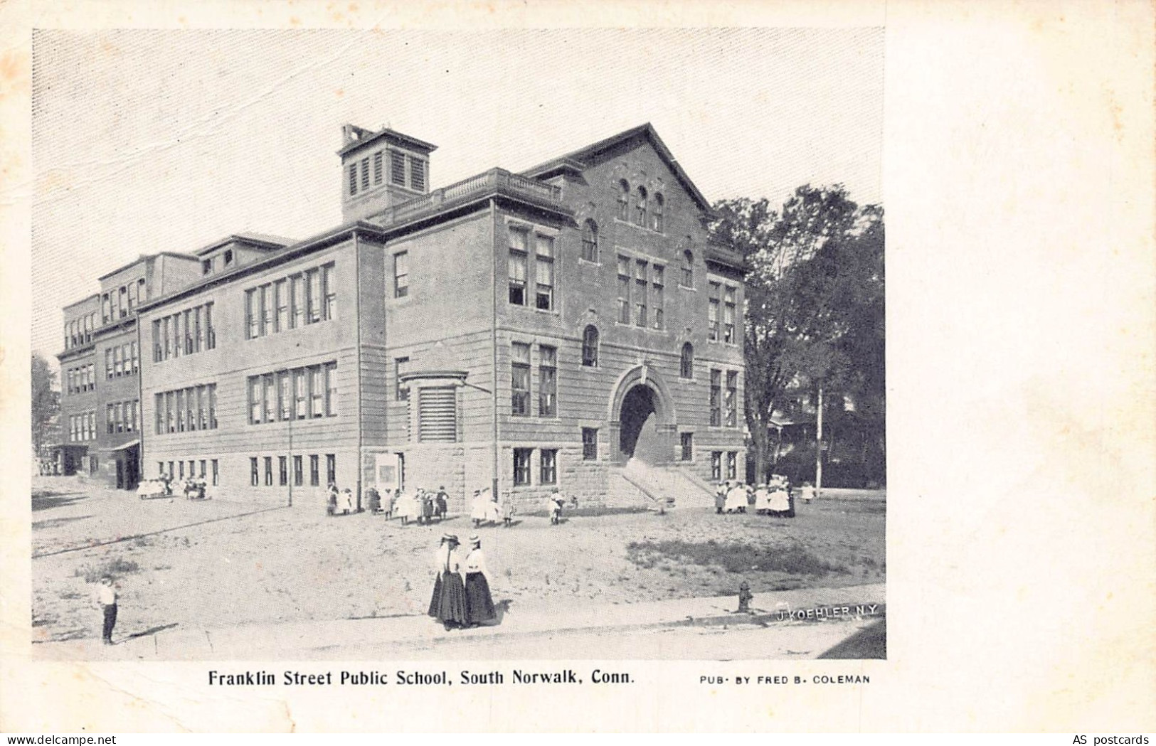 US Connecticut Franklin St Public School South Norwalk postcard B957