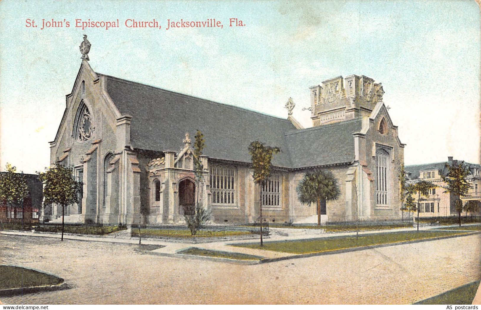 US Florida 1908 Jacksonville St John's Episcopal Church vintage postcard B954