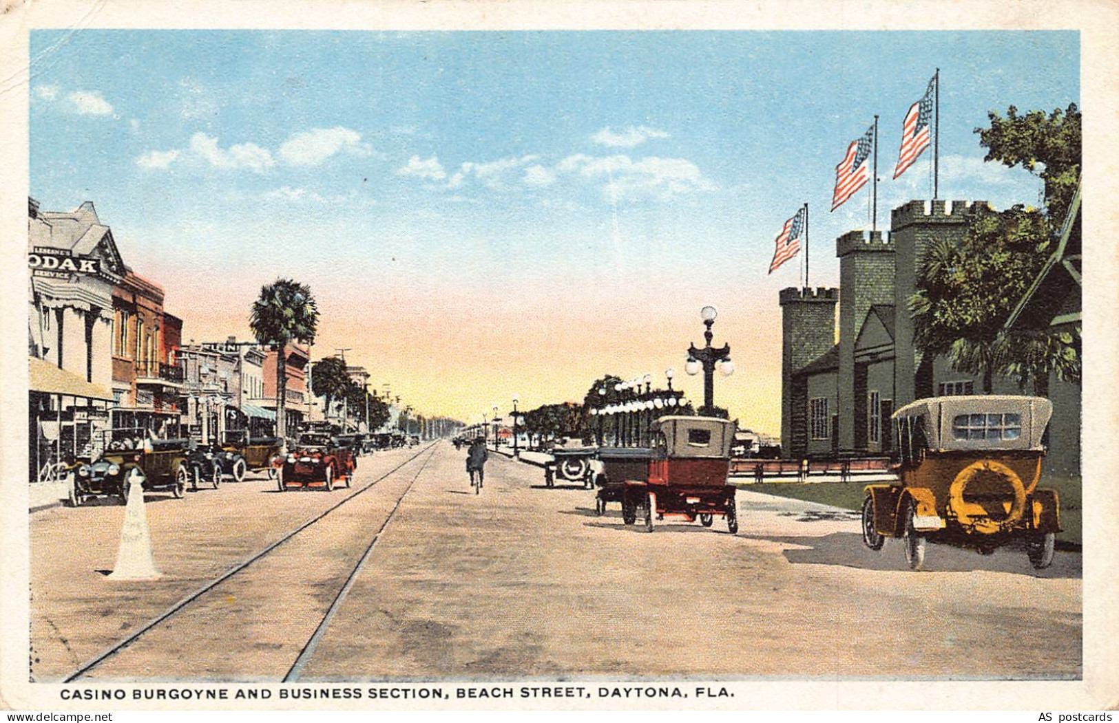 US Florida Daytona Casino Burgoyne and Business Section Cars postcard B961