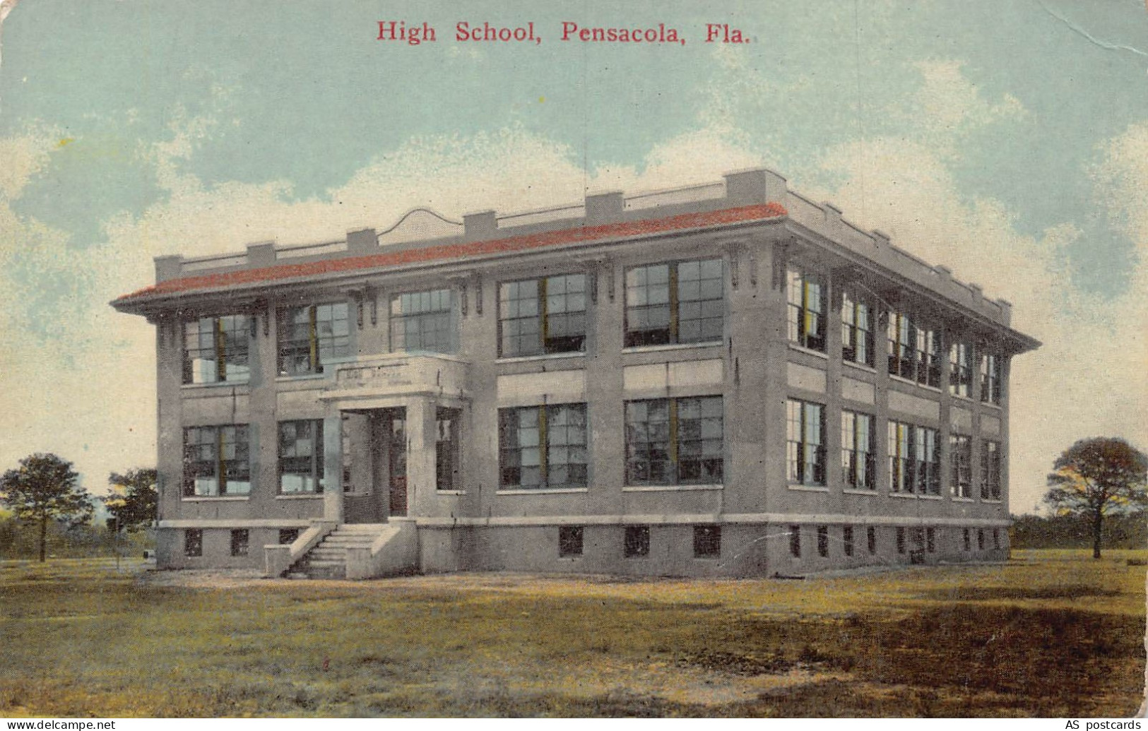 US Florida Pensacola High School vintage postcard B955