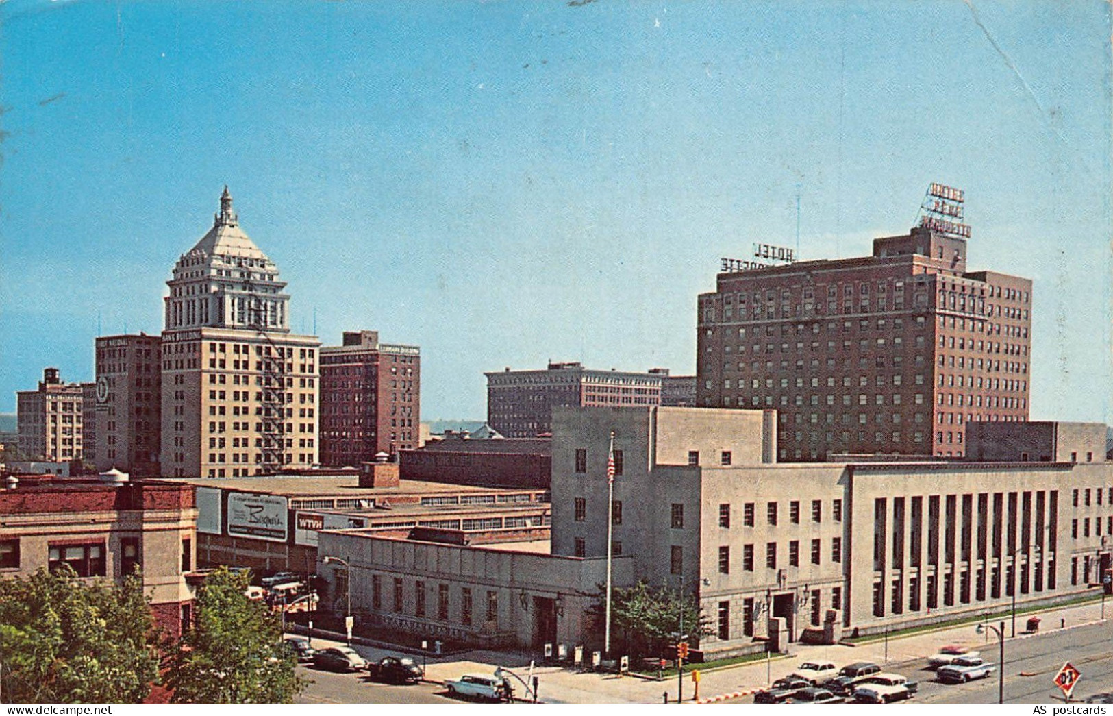 US Illinois Peoria 1961 Skyline vintage postcard B960