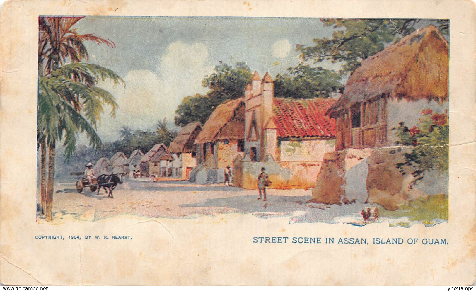 US Island of Guam Street Scene in Assan vintage postcard B949