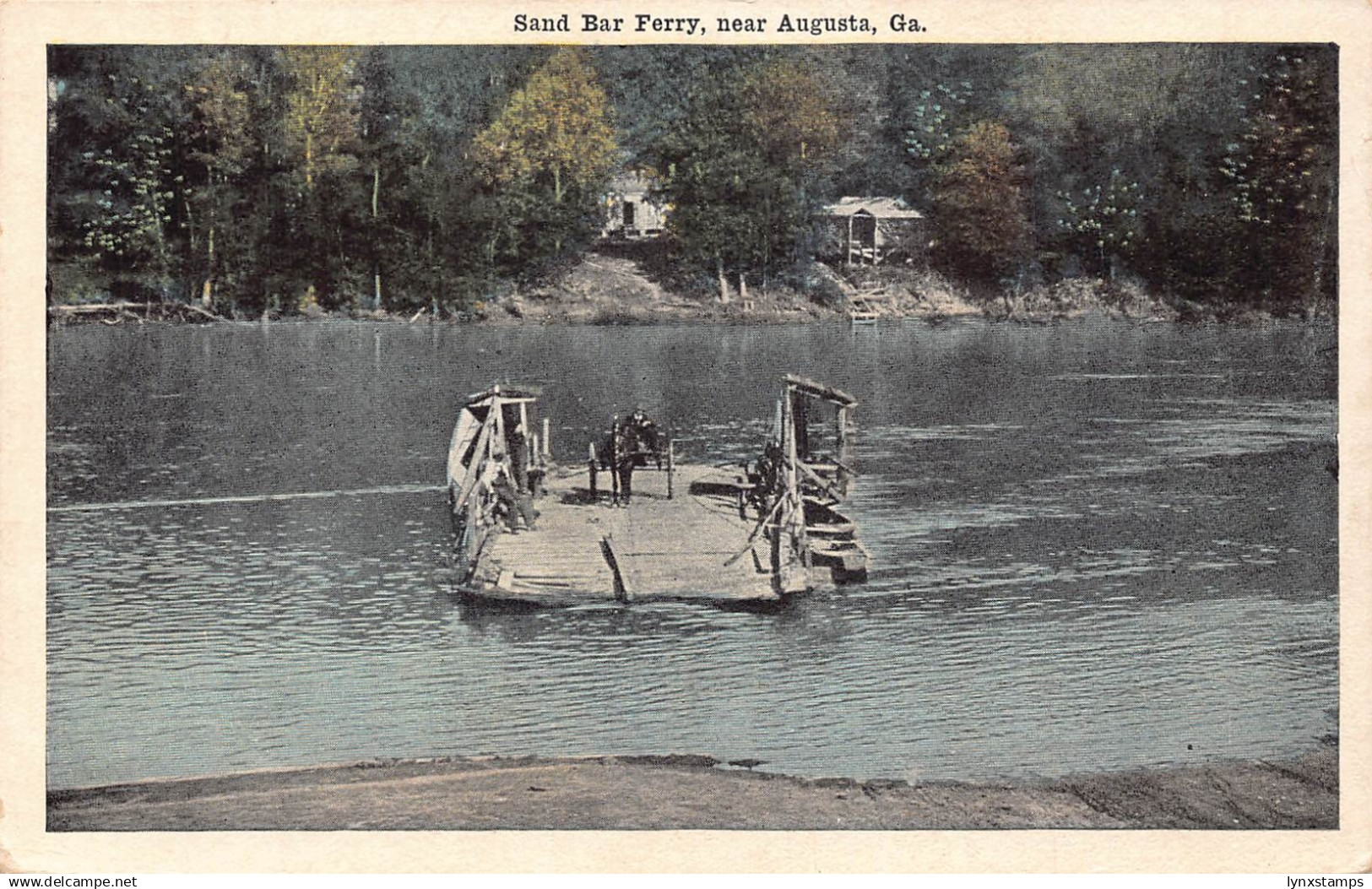 US near Augusta Georgia Sand Bar Ferry vintage postcard