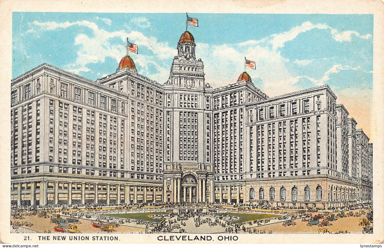 US Ohio Cleveland New Union Station Train Station vintage postcard
