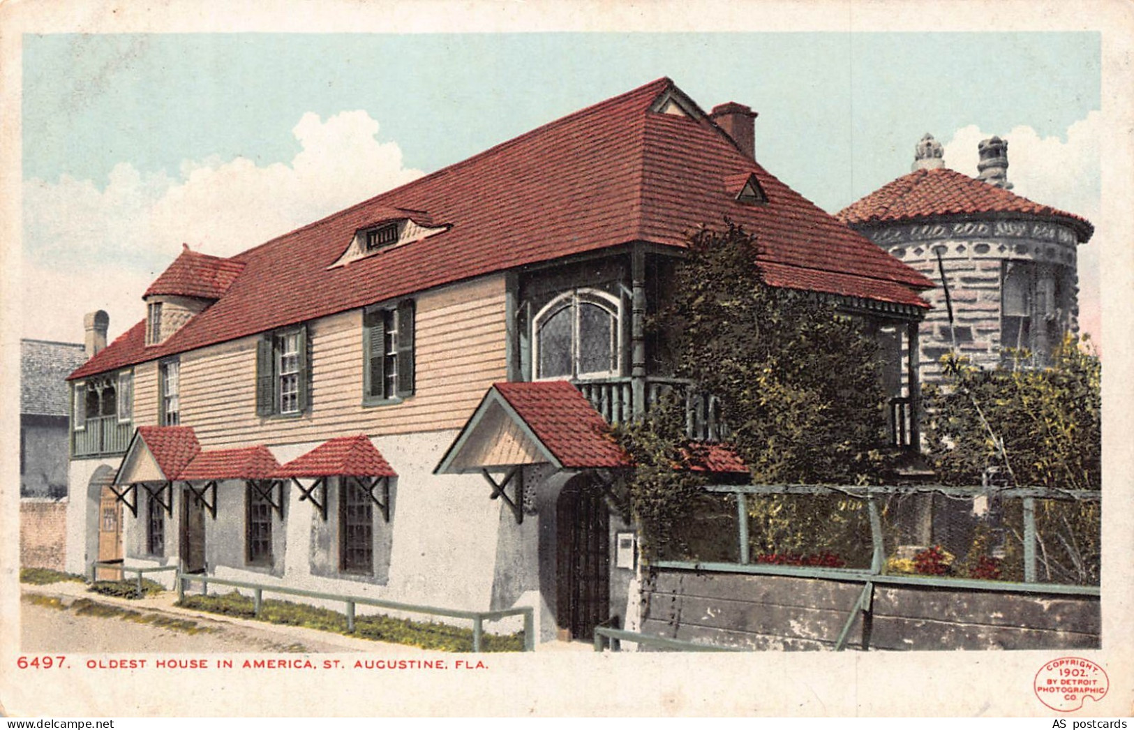 US Oldest House in America St Augustine Florida postcard B955