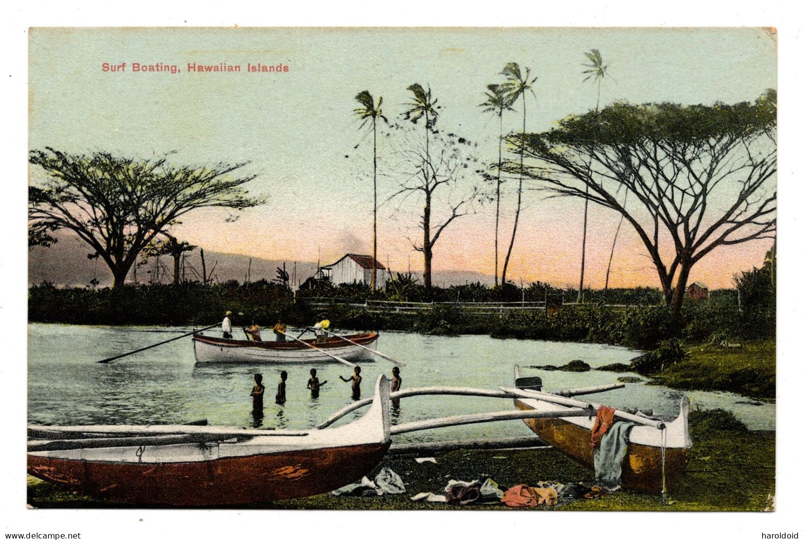 US POSTCARD - HAWAII - SURF BOATING - HAWAIIAN ISLANDS