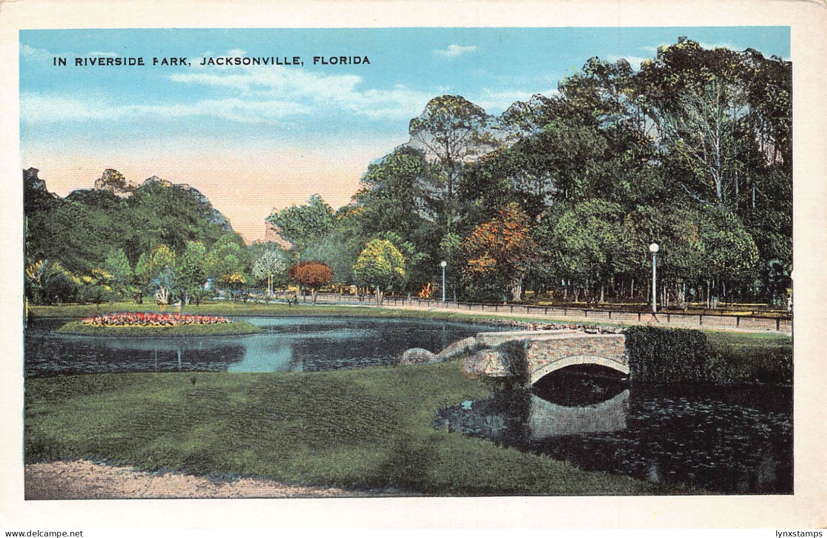 US Riverside Park Jacksonville Florida vintage postcard