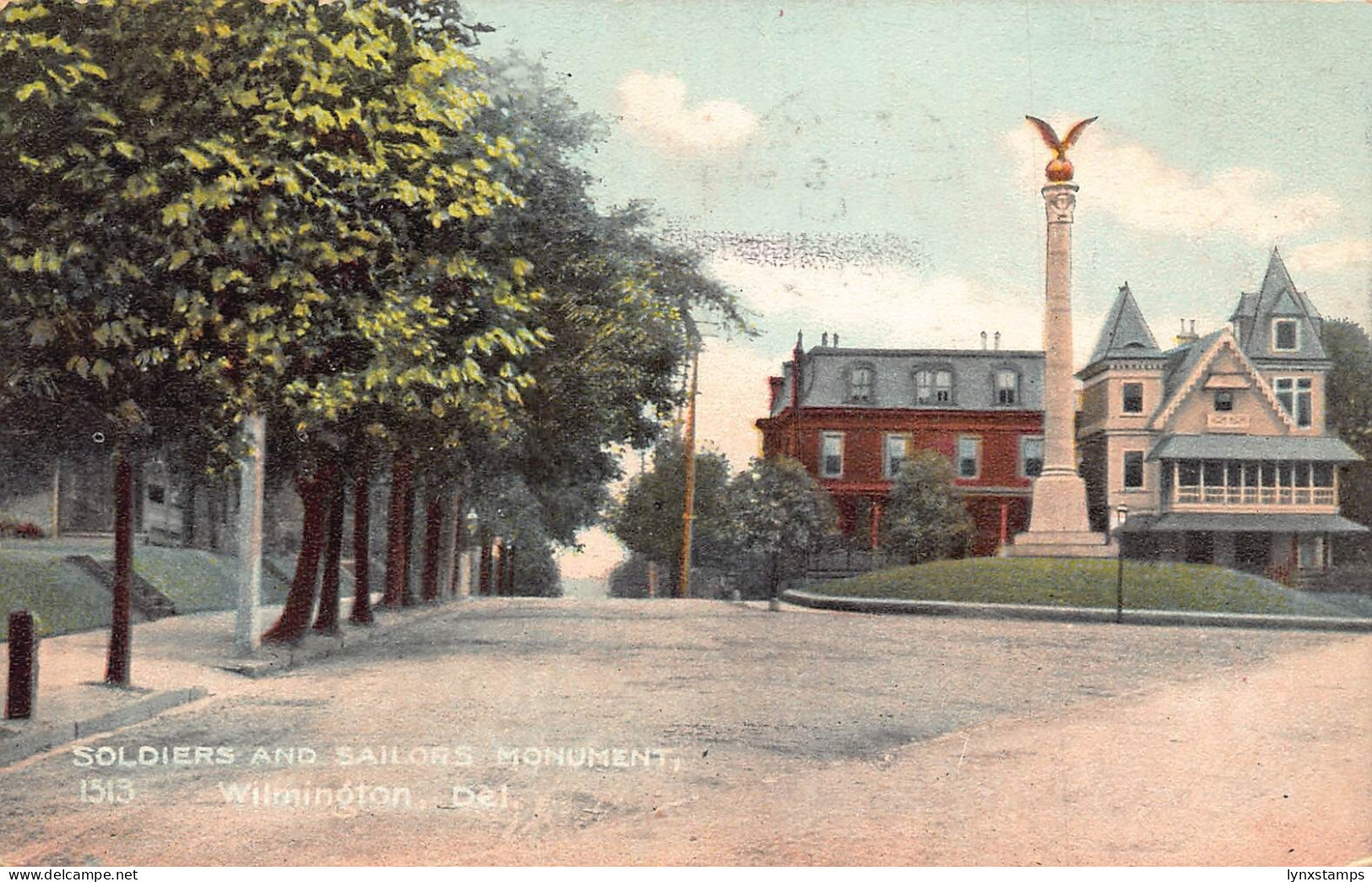 US Wilmington Delaware 1911 Soldiers and Sailors Monument vintage postcard
