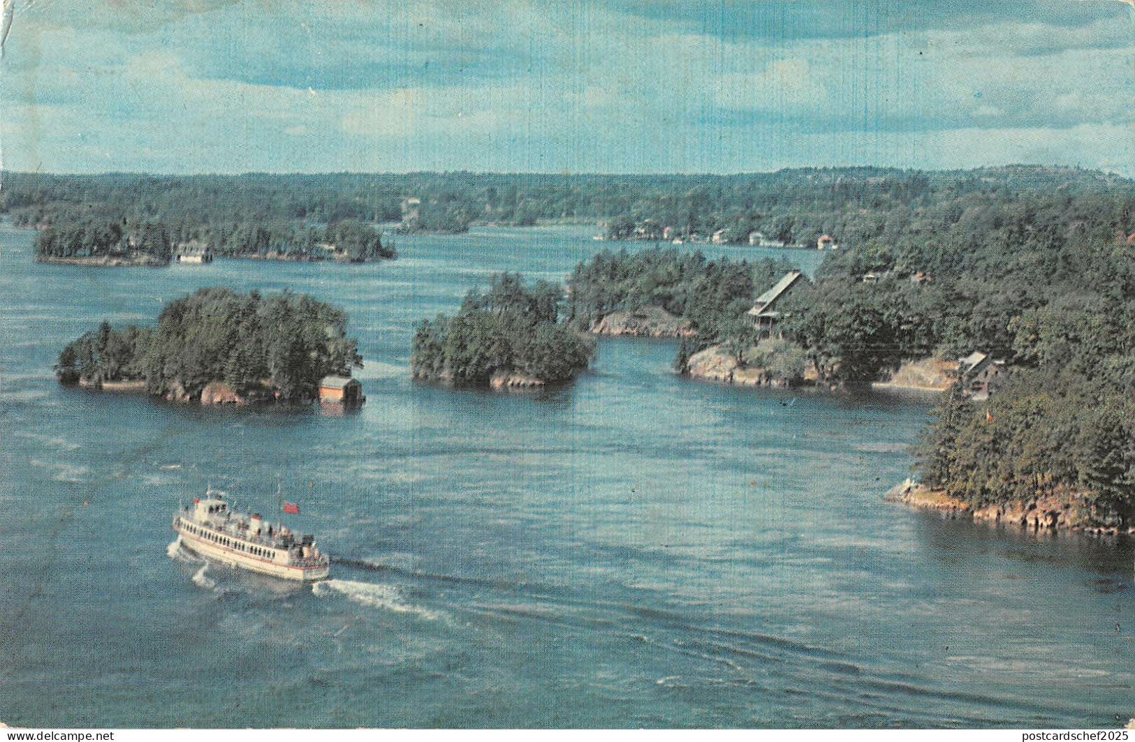 US5018 Canada Ontario The Thousand Islands Cruise Boat Panorama