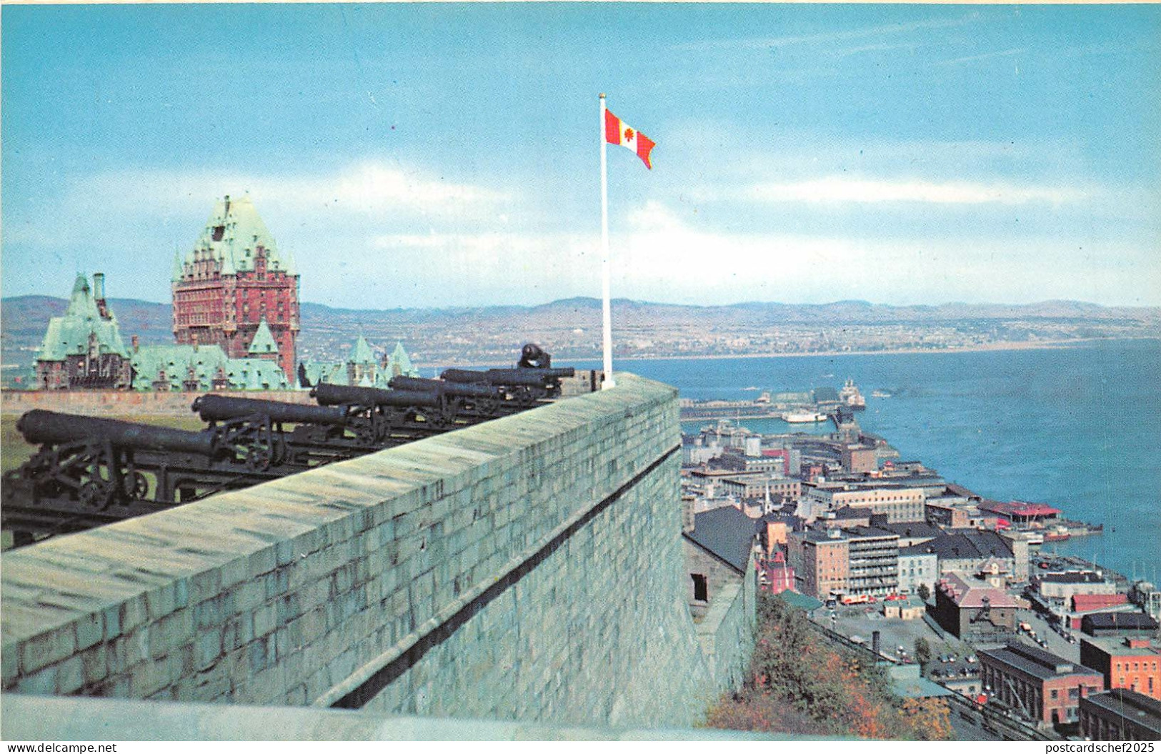 US5157 city chateau frontenac and quebec harbour  quebec  canada