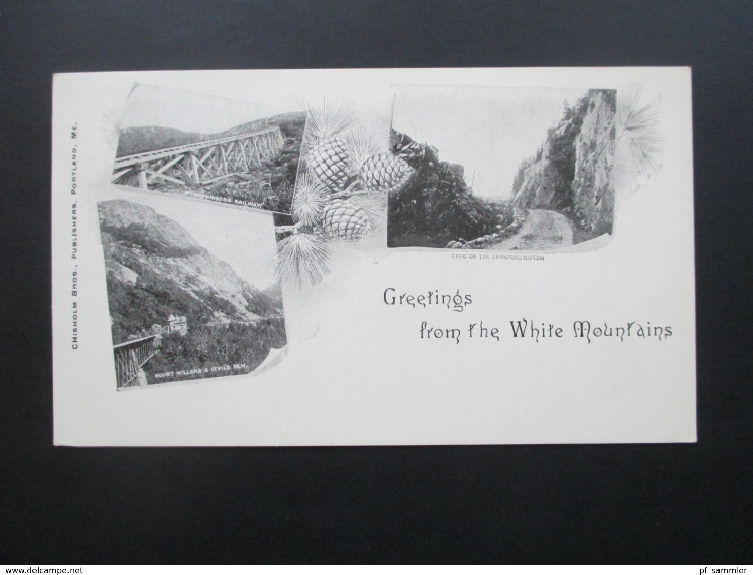 USA AK / Mehrbildkarte um 1900 Greetings from the White Mountains Washington Railway Verlag Chisholm Bros.